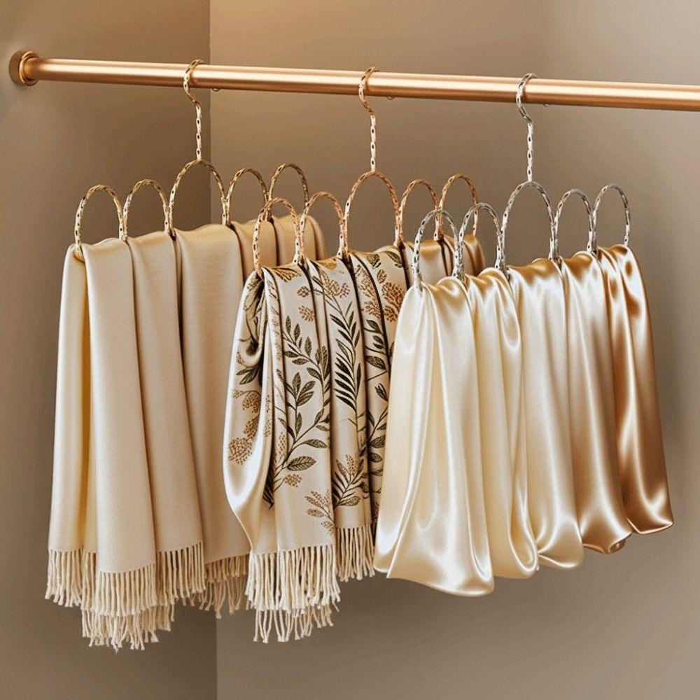 Holder High Manganese Steel Scarf Hanger Snag-Free Over Rod Rod Organizer 5 Loop Design Closet Storage Holder Home Organization