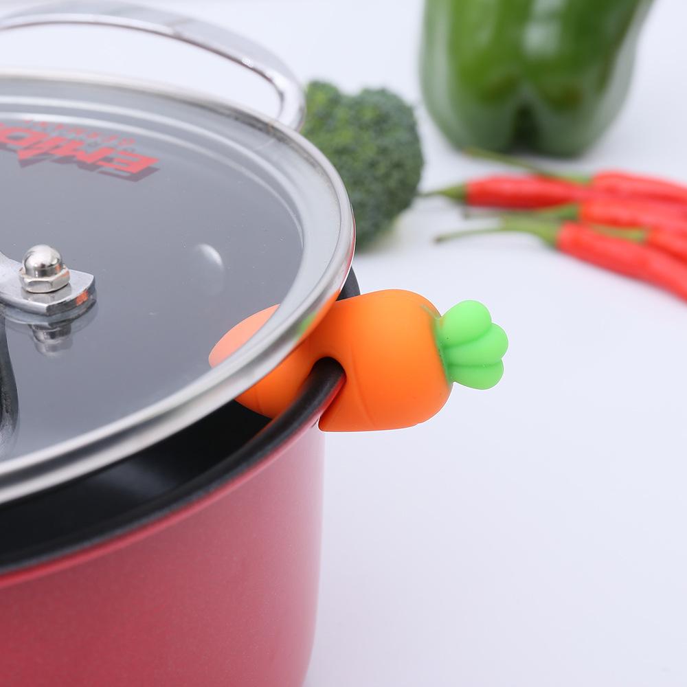 1pcs Spill-proof Lid Lifter for Soup Pot Kitchen Tools Lid Stand Silicone Heat Resistant Holder Keep The Lid Open Kitchen Tools