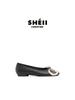 Su Yinyin Has the Same Small Fragrant Style Rhombus Bow Flat-soled Single Shoes for Women's French Retro Casual Versatile Ballet Shoes