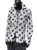 SaganStyle Traditional Polka Dot Print Long Sleeve Gothic Size YT20250001 Men's Shirt, All-Over Print, Dress, White, LL,