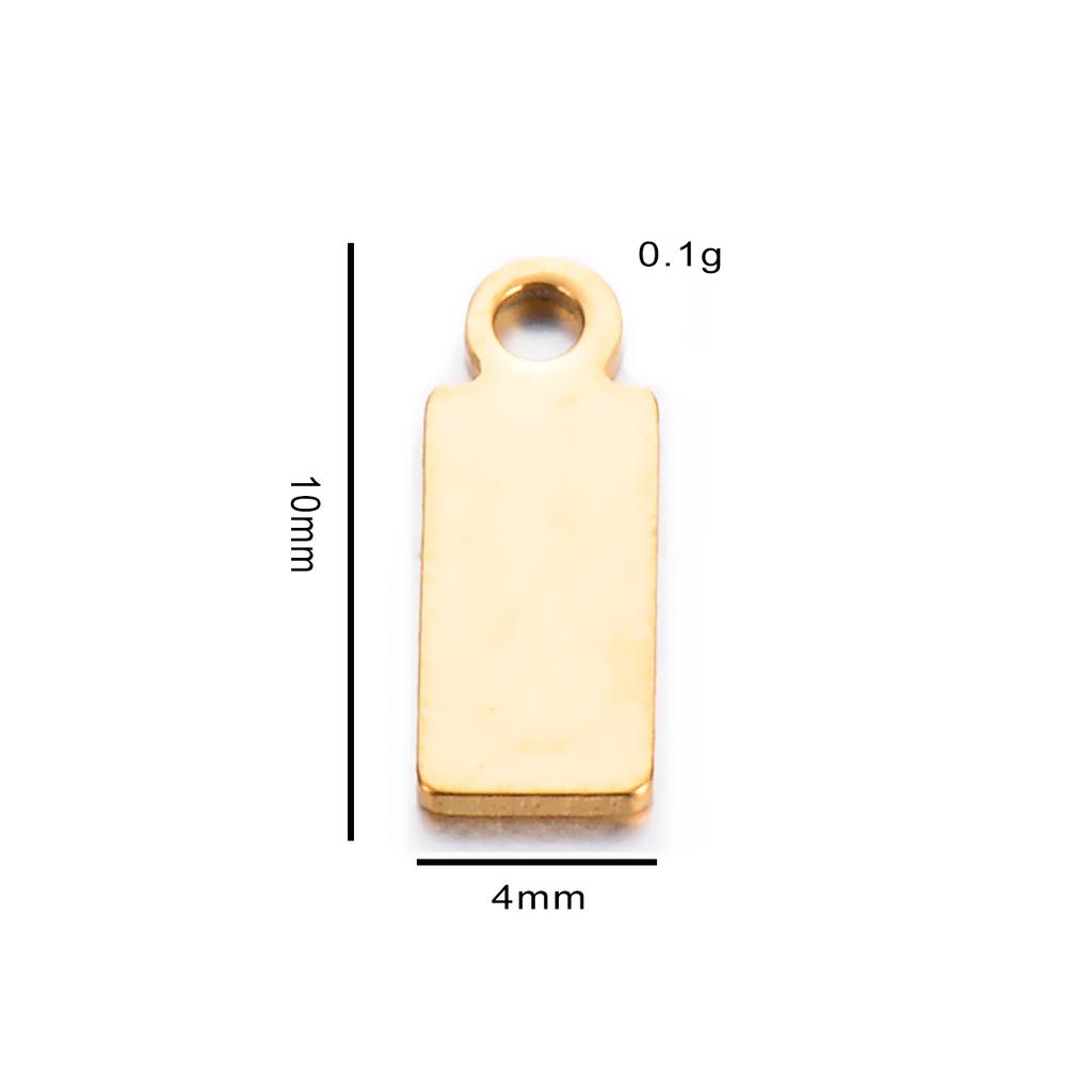 20 Stück/Los Edelstahl Herz Quadratische Form Kleine Leere Anhänger Charms für DIY Schmuckherstellung Personalisierte Namenslogo Scheibe 3 Farben