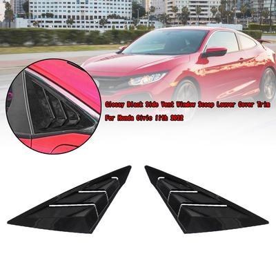 2 Stück Glänzend Schwarz Seitenfenster Lufteinlass Lamellenabdeckung Zierleiste Für Honda Civic 2022