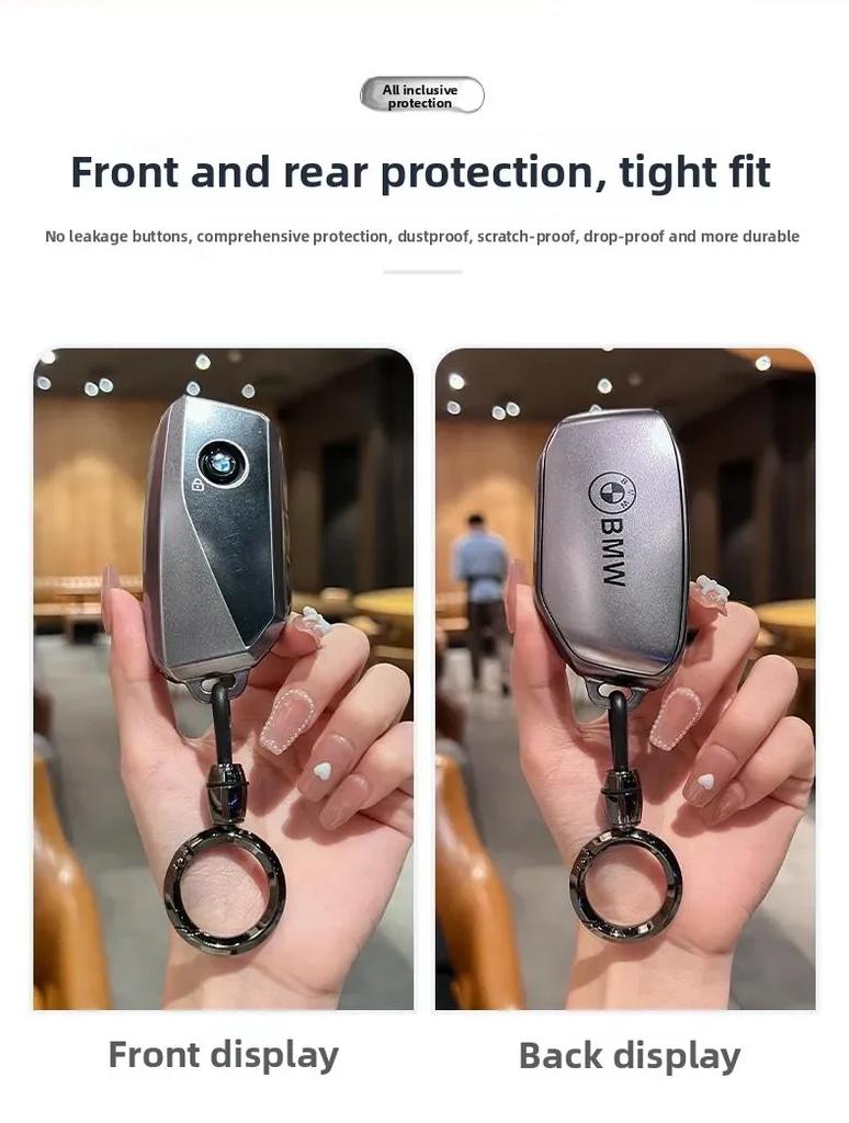 Car Key Case Cover Shell Fob For BMW i7 X7 G07 LCI iX I20 X1 U11 7 Series G70 G09 XM U06 G81 M3 2023 Protector Keyless EV2