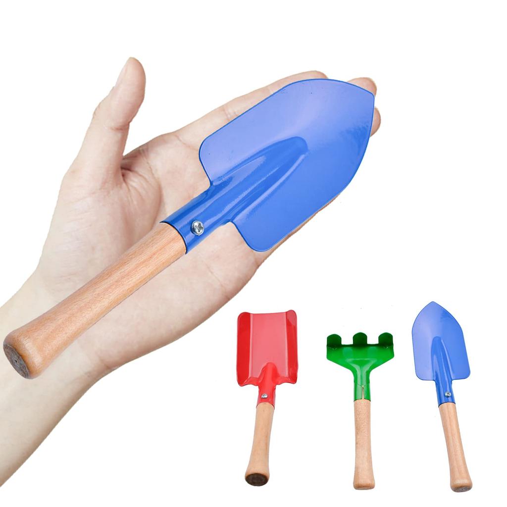 INCREWAY Kids Gardening Kids Plant and Sand Beach Play Hand Tools with Small Shovel and Trowel Set Tools, 3-Piece