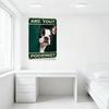 Vintage Bostonterrier 'ÄR DU?' BAJSA?' Metallplåtskylt Humoristisk Väggplakett med Hål för Upphängning för Hembaren Kafé Man Cave Dec