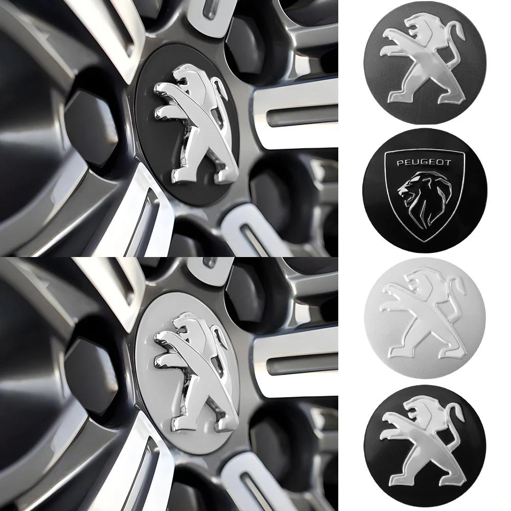 2026 Hot Car Sticker 4PCS 60mm Car Wheel Center Hub Cap Emblemem Covers For Peugeot 407 508 2008 5008 307 308 3008 206 207 208 1