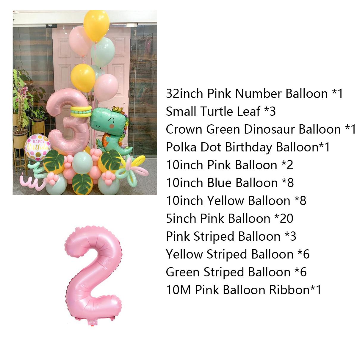 

Розовые фольгированные шары с динозавром, большой номер, гелиевый шар для маленьких девочек, детские украшения для дня рождения, детский подарок Number 2