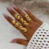 2025 New Vintage Punk Metal Rings Set for Women Aesthetics Jewelry Gift Gold Silver Color Irregular Geometric Knuckle Joint Ring Opening Jewelry