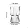 Iced Coffee Cup Glassware Reusable Heat Resistant Drinkware Vertical Lines Tea 325ml for