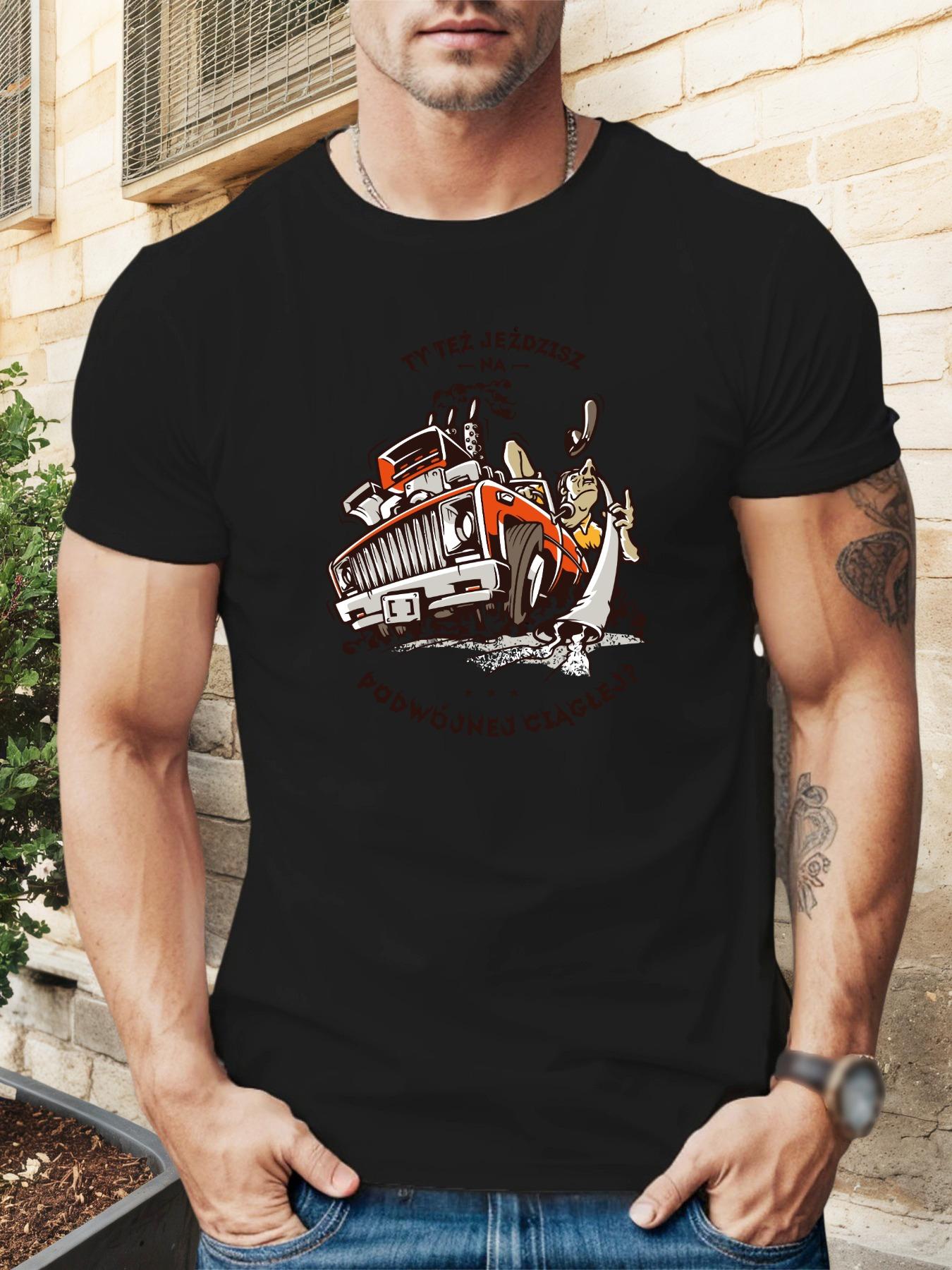 TY TEZ Classic Car Graphic T-shirt - Comfortable Cotton Summer Tee with Vintage Car Design XXXL