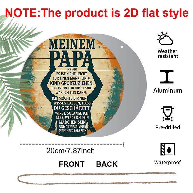 2D flache Aluminium-Ornamente zum Vatertag in verschiedenen Größen. Mit herzlichen Zitaten zwischen Vätern und Töchtern sind sie eine ideale Wahl