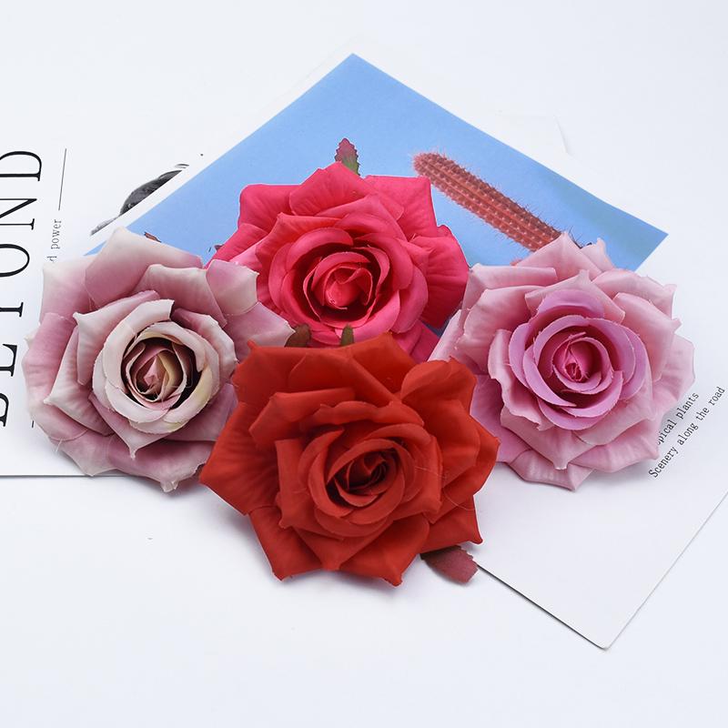 50/100Pcs Artificial Flower Silk Rose Christmas Home Outdoor garden UV protection Wedding bridal bouquet DIY gift box Decoration
