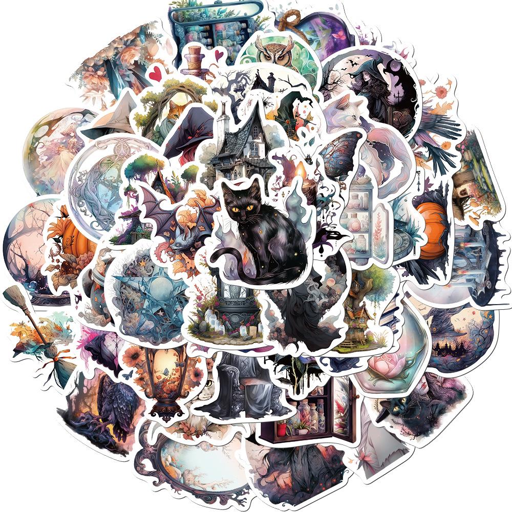 

50 Realistic Style Witch Graffiti Stickers Personalized Decorative Guitar Notebook Suitcase DIY Waterproof