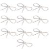 10pcs Silver Tone Bow Brooch Pin Vintage Bowknot Claw Chain Pin Vintage Rhinestone Brooch  For Women