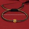 Shuibei 999 Reingold Ping'an Schnalle Armband mit goldenen Glücksperlen - Geflochtenes Handseil Valentinstag Qixi Geschenk