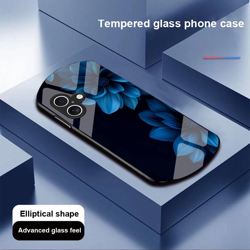 Schwarzer Apfelstein für Apple iPhone 16 11 13 15 14 Pro Max 12 Mini 7 8 Plus XR XS Elliptisch geformte Hülle aus gehärtetem Glas