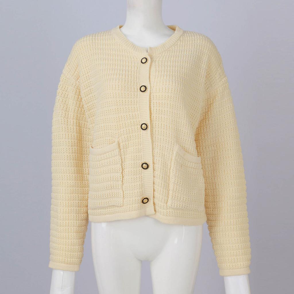 Cardigans pour femmes 2023 Automne Ouvert Devant Manches Longues Boutonné Tricot Cardigans Vêtements D'extérieur Avec Poches