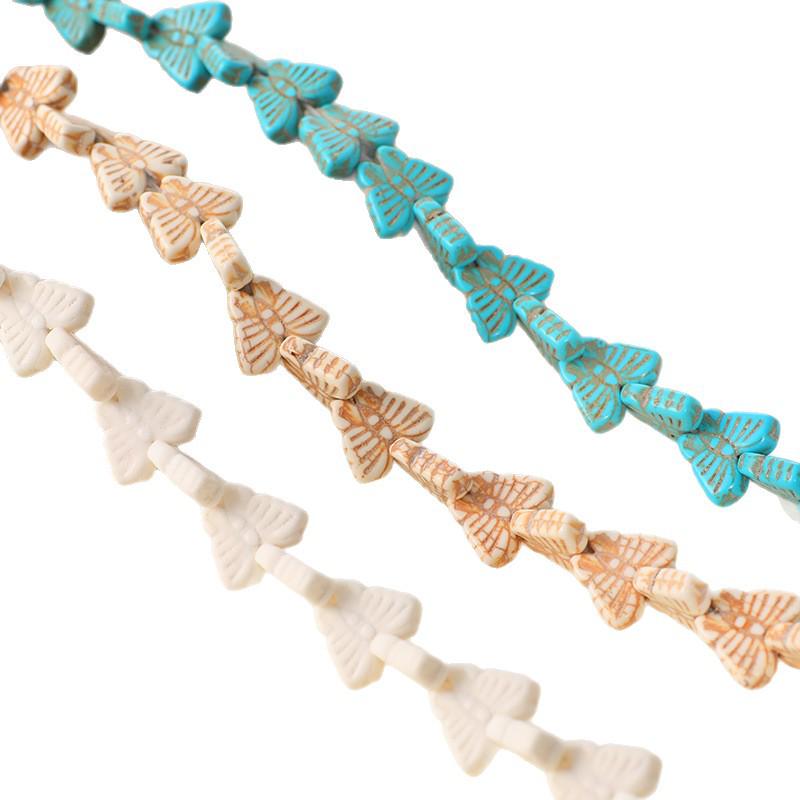Retro White Turquoise Butterfly Bead Jewelry Accessories: DIY Earrings, Bracelets, Necklaces
