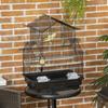 Bird Cage with Carrying Handle and Removable Tray, Metal and Plastic, 50.5x41x63 Cm, Black