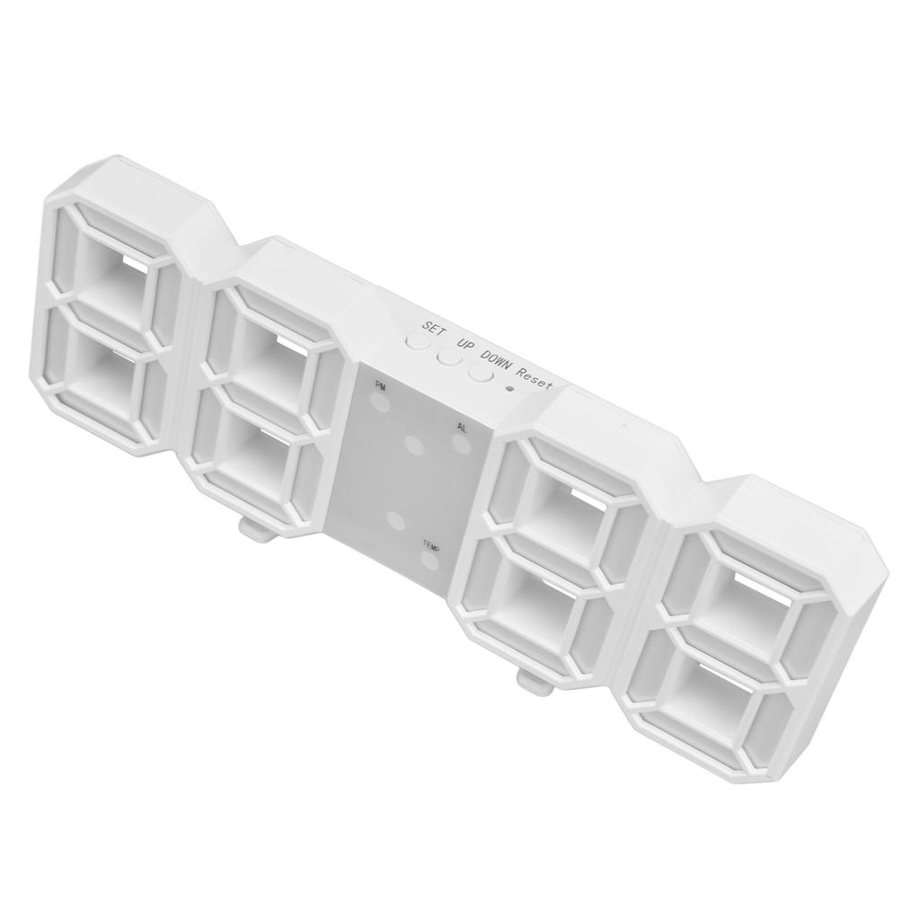 Digital Wall Clock Modern Design Temperature Display Alarm Function Sound Control Auto Sleep LED
