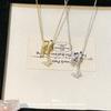Necklace Female Butterfly Zircon Necklace Niche Temperament Design Sensen Series European and American Titanium Steel Necklace