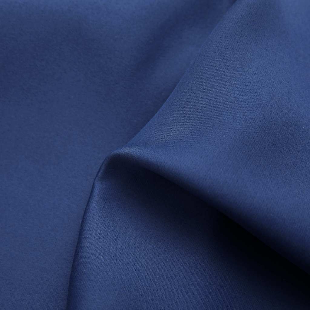 Blackout Curtains with Metal Grommets 2 Pcs Blue 140 X 175 Cm