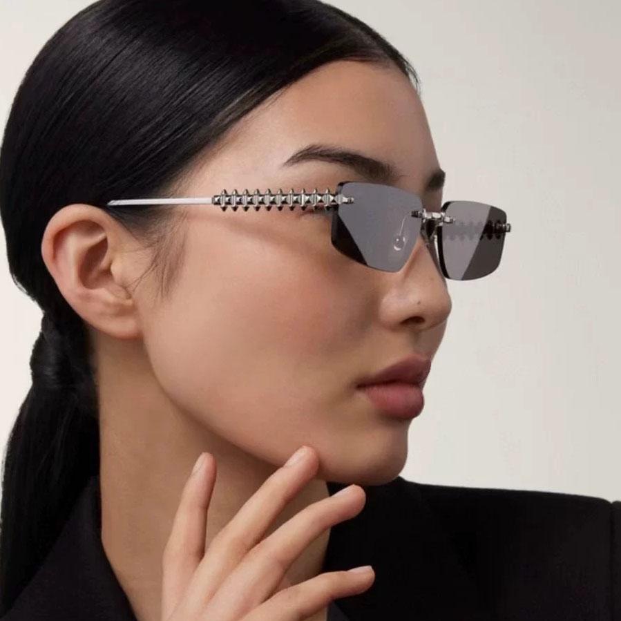 Rimless Metal Sunglasses Women Men Vintage Punk Luxury Brand Designer UV400 Outdoor Driving Hip Hop Sun Glasses