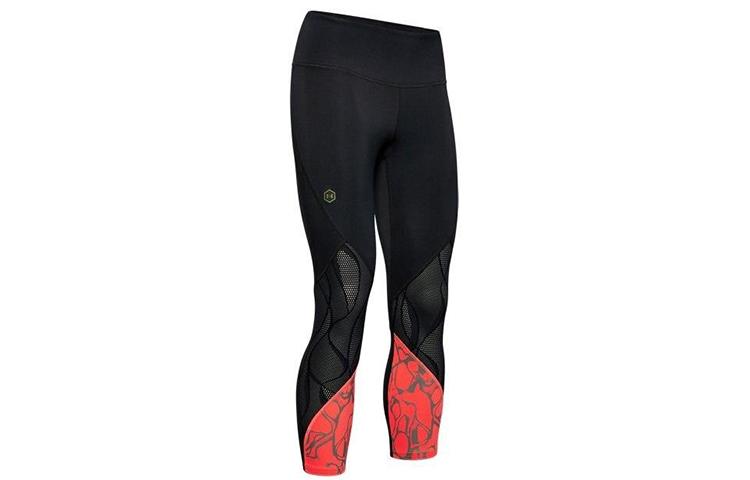 Under Armour RUSH Yoga Pants Women s Black Red Moderate 1351718-002 S