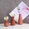 Mini Vaso de Madeira para Flores Secas Feito à Mão Vaso de Flor de Madeira Natural Pequeno Vaso Decorativo para Mesa Estante Decoração de Casa