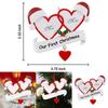 Double Heart Red Hat Christmas Tree Ornament Adorable Resin Hand-painted Decoration For Holiday Cheer