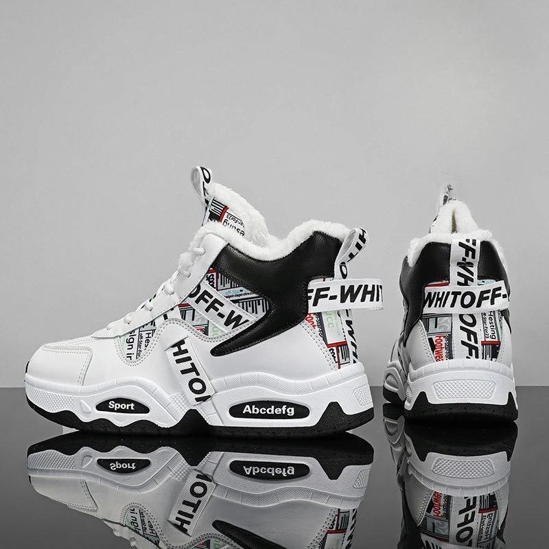 Neformální pánské zimní tenisky šněrovací outdoorové turistické luxusní voděodolné bavlněné boty fleecové módní výprodej pánské sněhové sportovní boty