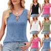 Spring New Product: Solid Color Round-neck Striped Casual Sleeveless Vest