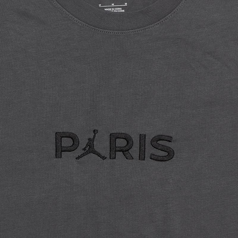 Jordan Paris Saint-Germain Breathable Crew Neck Short Sleeve Drop Shoulder T-Shirt Men Tops Black Grey DZ2941-068