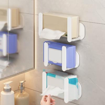 2 Pieces Plastic Refrigerator Telescopic Storage Rack Wall Mounted Adjustable Wet Wipes Storage Rack Space Saving