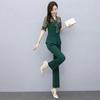 Women's Chiffon Printed Suit Spring And Autumn Fashion Slim Tops Wide Leg Pants 2 Two Piece Set Cute Outfits For Women