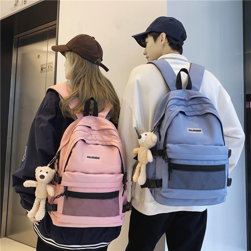 Luo Couples Backpack For Teens And Students With Durable Nylon Fabric And Casual Street Style