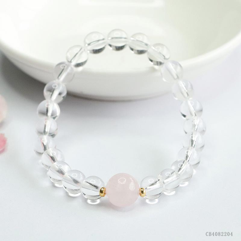 

Браслет из белых и розовых кристаллов Juan Yu для женщин, украшения из разноцветных драгоценных камней, модель CB4082204 White Crystal ~7mm, Pink Crystal ~10mm