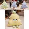 Christmas Tree Shape Decorative Cushion With Embroidered Grid Pattern For Sofa And Bed Decor