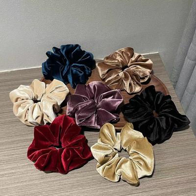 Moda Kobiety Dziewczęta Czarny Aksamitny Scrunchie do Włosów Gumki do Włosów Elastyczne Gumki do Włosów Klasyczny Kucyk Darmowa Wysyłka