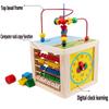 Premium 5 In 1 Wooden Multi-activity Cube Educational Toy For Kids And Babies