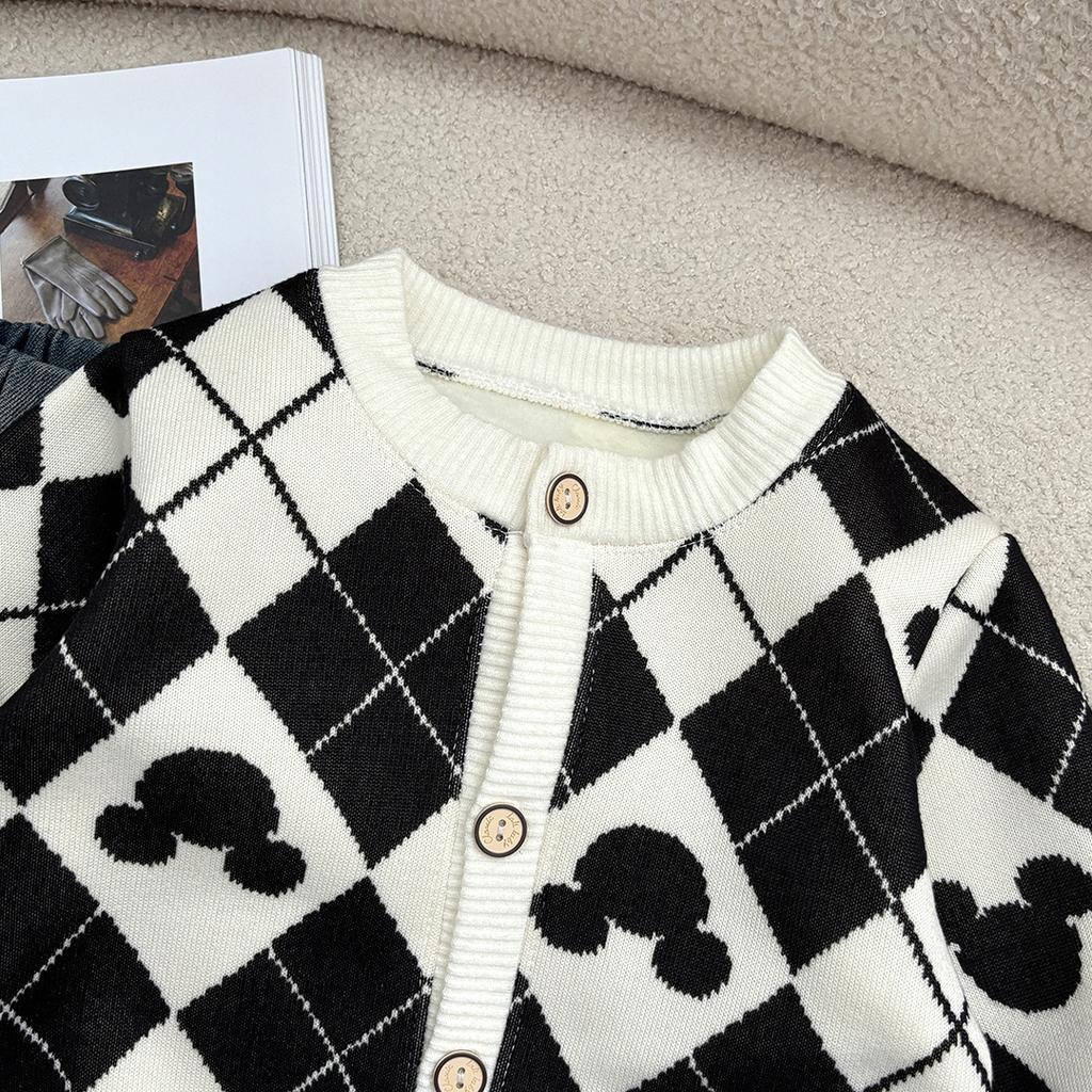 2025 Neuer Herbst Winter Kindermantel Strickjacken Jungen Mädchen Pullover Warme Strickjacken Baby Verdickte Oberbekleidung Pullover