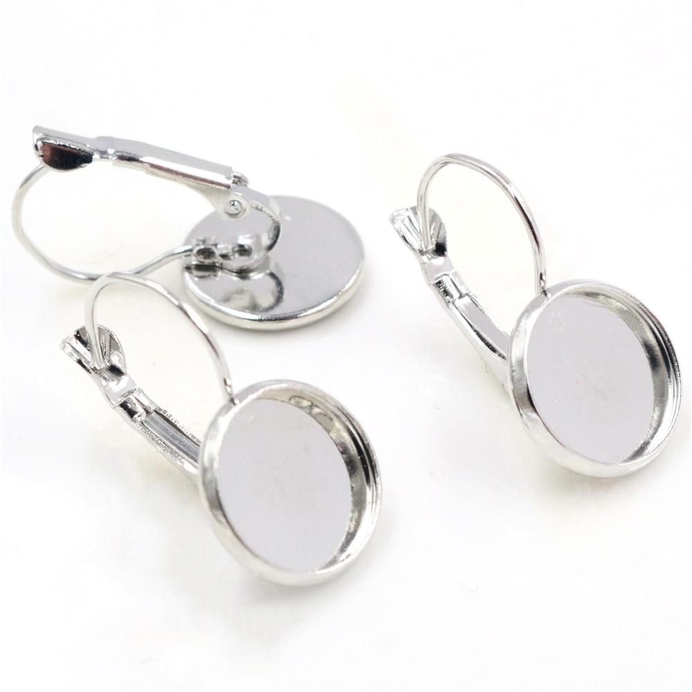 

8-20mm 10pcs Classic 10 Colors Series French Lever Back Earrings Blank/Base,fit 8-20mm glass cabochons,buttons;earring bezels 8mm