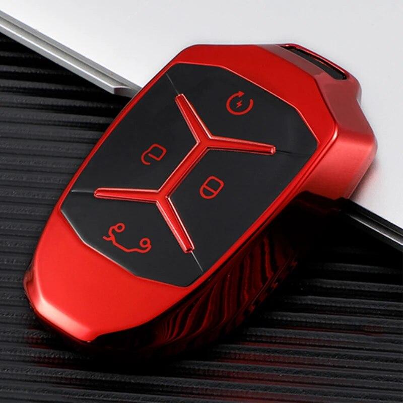 Mein goog Auto TPU Auto Smart 4-Tasten Schlüsselhülle Tasche Fob Hülle Abdeckung für LYNK&CO 01 02 03 Schlüsselhalter Schutz Zubehör
