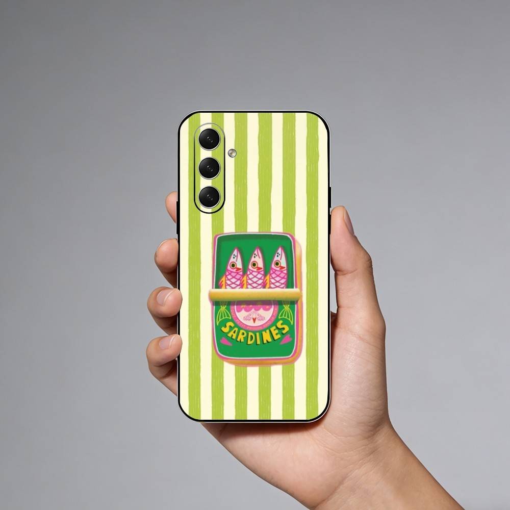 Sardines Fish Ar  Phone Case For Samsung Galaxy A73,A21s,A22,A31,A52,A53,A71,A41Soft Black Shell