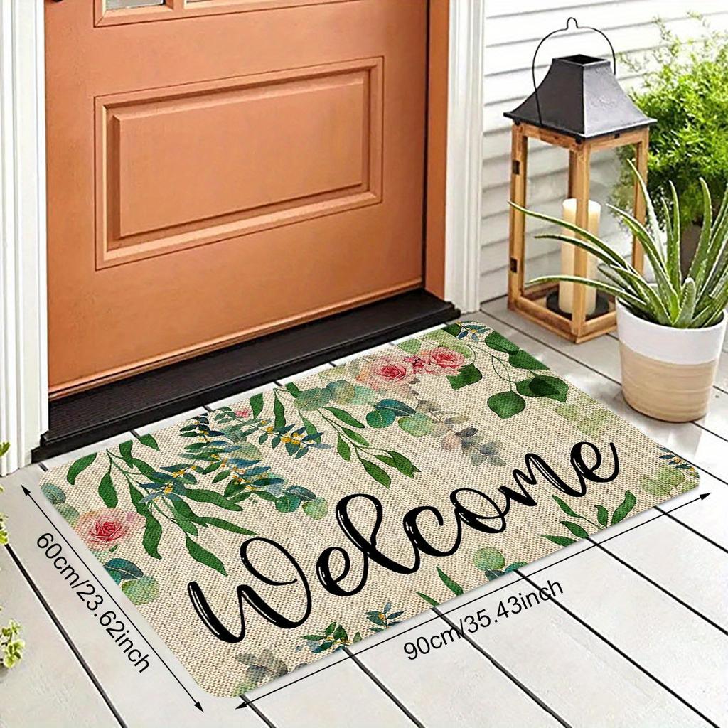 1Pcs Anti Fatigue Kitchen Rugs, Fresh Flower Print Waterproof Non-Slip Thick Cushioned Kitchen Mat Heavy Duty Comfort Standing Mat for Kitchen