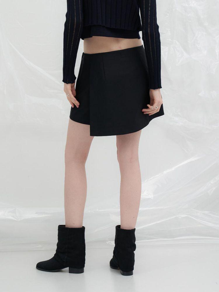 Yusentig Mini Wrap Skirt Black Aw4Ms46010