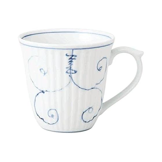 Hasami Ware Lightweight Mug, Arabesque Grape Pattern, Blue, Microwave Safe, Dishwasher Safe, Made in Japan 12741
