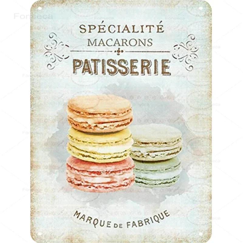 1 st Vintage Kaffe Dessert Metallskyltar Modern Minimalistisk Hem Kök Väggkonst Tennplåtar Restaurang Café Dekoration 20X30Cm