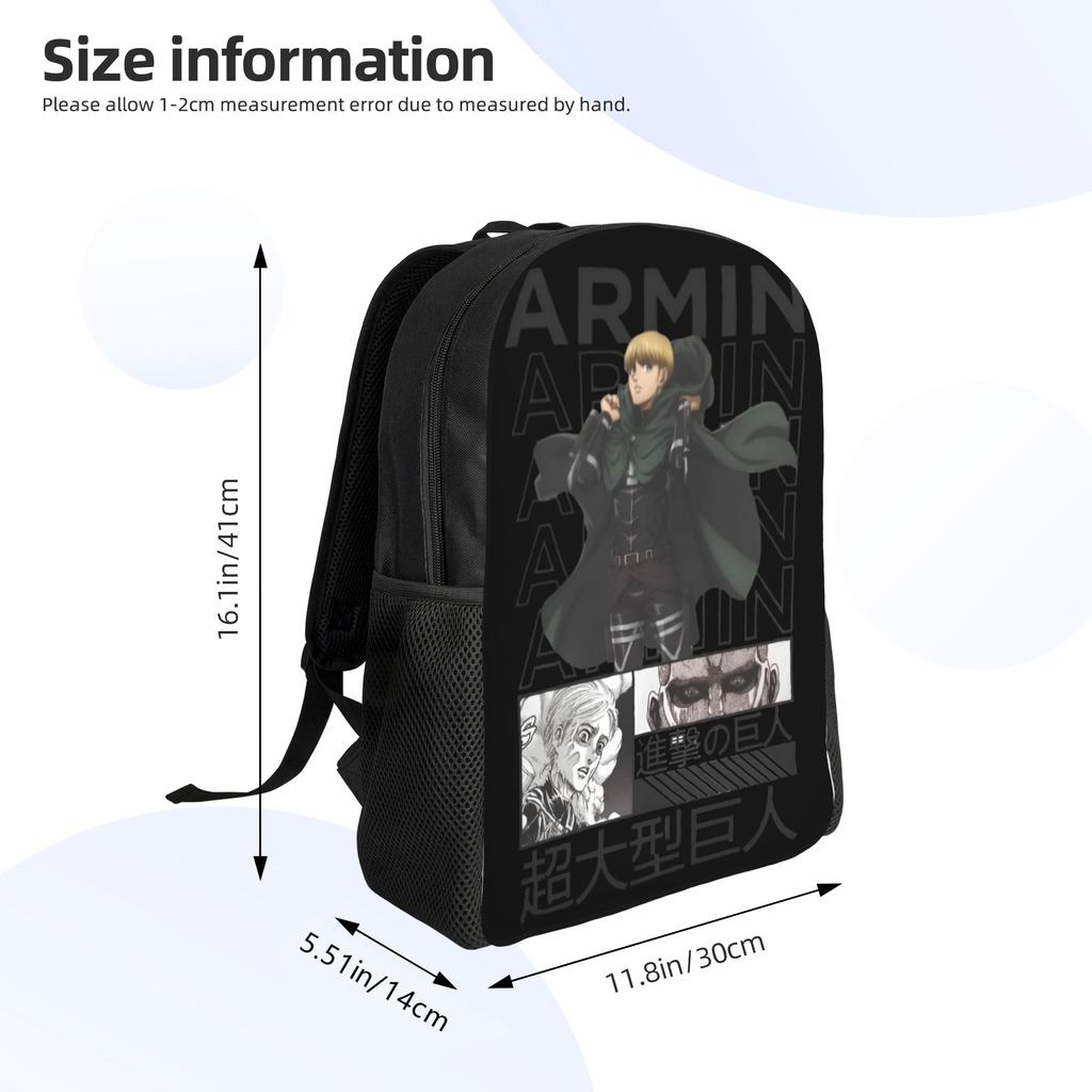 Customized Attack On Titans Backpack Women Men Fashion Bookbag for College School Armin Arlert Bags