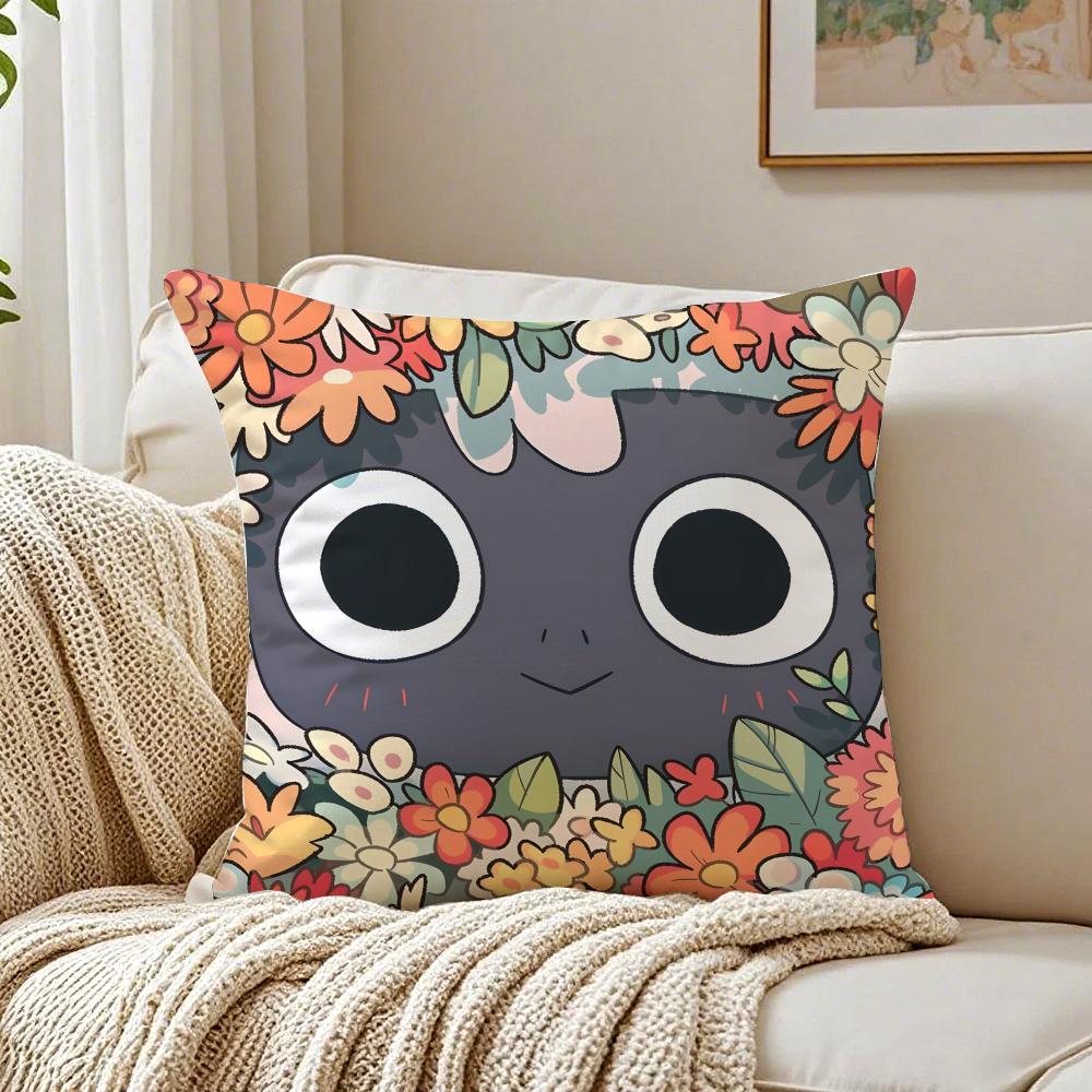 Cute Dark Indie Game CCult Of The Lamb Cushion Cover Pillowcase Antidustmite living Room Sofa Decor Cushion Room